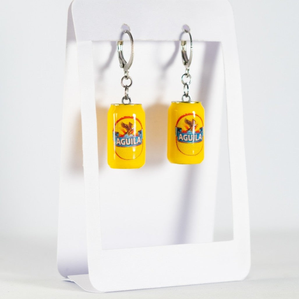 Aretes Cerveza Aguila en lata