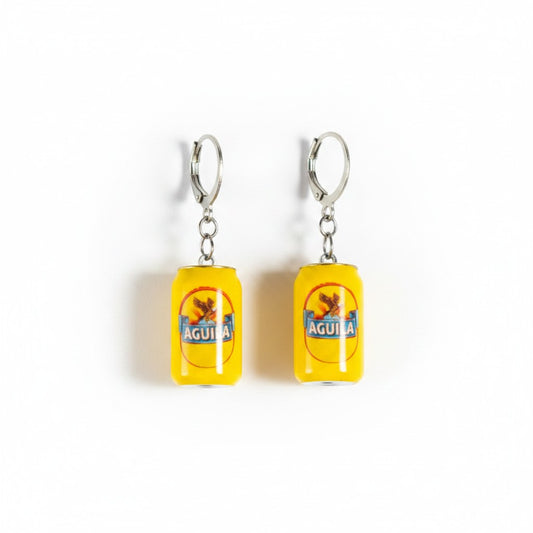 Aretes Cerveza Aguila en lata