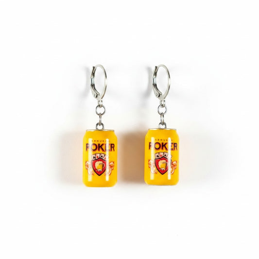 Aretes Cerveza poker en lata